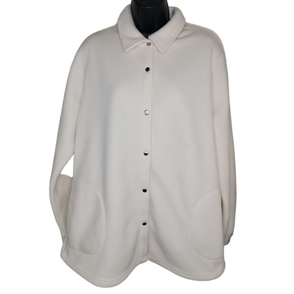 Denim & Co. Fleece Bonded with Fleece Snap Front Jacket Size Large - Picture 1 of 6